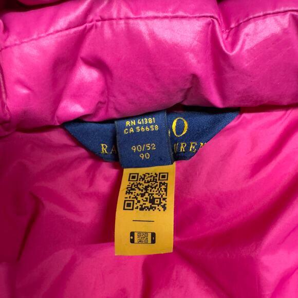 Polo Ralph Lauren Toddler Girl's 2/2T Water-Repellent 650 Fill‎ Down Jacket Pink - Picture 12 of 13